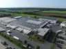 Drone aerial of a logistics centre with solar roof (RGB)