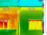 Thermogram of a family house facade with temperature scale (CZ)