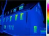 Thermogram of a residential gable side at night