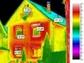 Thermogram of a house with uninsulated exterior wall
