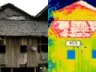 Visual and thermal image of a timber house (Cambodia)